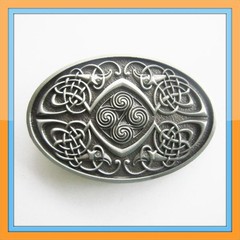 OVAL IRISH CELTIC KNOTS SILVER MEDIEVAL BELT BUCKLE