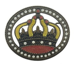 Iced Out Crown Belt Buckle Bling Bride Multicolored Metal Princess Fashion Gift
