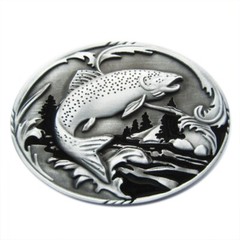 Fish Fishing Wildlife Fisherman Western Oval Belt Buckle also Stock in US