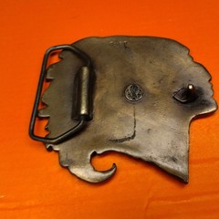Vintage Native American Chief Headdress Brass Belt Buckle C-59 Western Boho