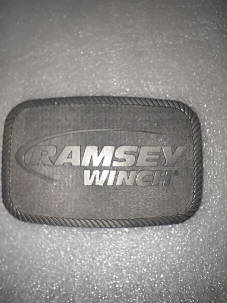 Vintage Pewter Removable Mens Belt Buckle (RAMSEY WINCH) 3.5&Prime;X 2.25&Prime; MADE IN USA