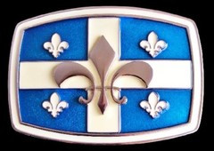 QUEBEC DRAPEAU FLEUR DE LYS FLAG BELT BUCKLE PAY BOUCLE CEINTURE DRAPEAU