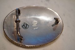 Vintage 1996 M&F Western Heritage Belt Buckle Silver Gold C Initial Monogram