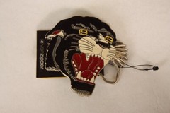 VonZipper The Pantha Belt Buckle Vintage Original VonZipper Enameled Panther Cat