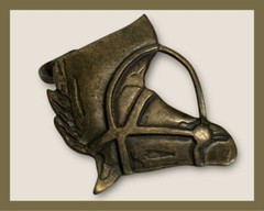 Vtg Horse Head W/Bridle Belt Buckle-Made In Italy – 2½ x 2¼” – 100% Zinc – NWT