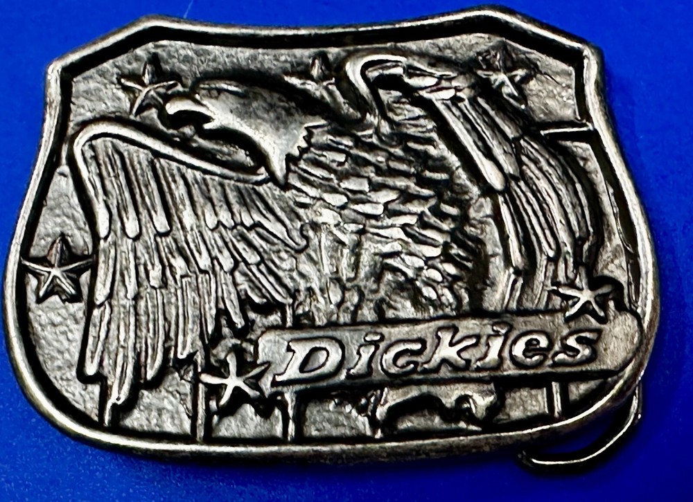 Dickies Flying Eagle Spreading Wings Silver Tone Advertisement Belt Buckle