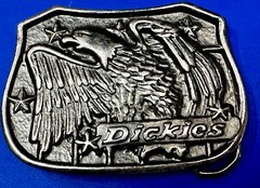 Dickies Flying Eagle Spreading Wings Silver Tone Advertisement Belt Buckle