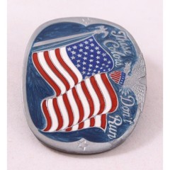 Buckle Bakery These Colors Don&rsquo;t Run American Flag Belt Buckle Vintage 1852 Oval