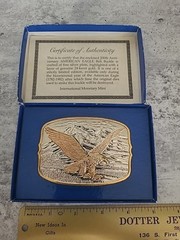American Eagle Limited Ed. 24K Gold & Silver Plated Belt Buckle In Box NEW A