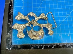 Skull and Crossbones – Clear Rhinestone Covered Cutout Gothic Punk Belt Buckle