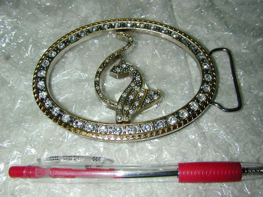 BELT BUCKLE Treble Clef Musical Note Music Performer Rhinestones Dazzling Bling