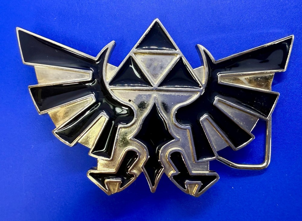 The Legend Of Zelda Black Golden Crest Triforce Nintendo Belt Buckle
