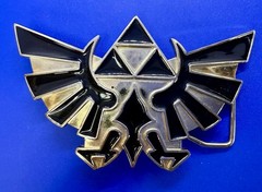The Legend Of Zelda Black Golden Crest Triforce Nintendo Belt Buckle