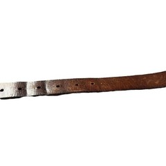 Vintage Brown Leather Belt Solid Brass Buckle Unbranded Boho Western Fits 34&Prime;