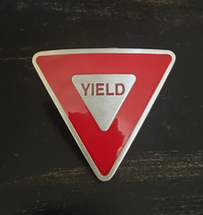 YIELD Sign Belt Buckle Fine Pewter Buckle by Great American Product – New