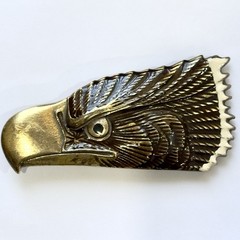 Vtg Eagle Head Brass Buckle Enameled 1979 Grt American Buckle Co #120 USA Ltd Ed