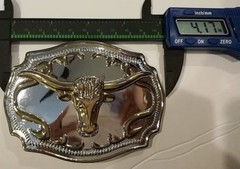 Cowboy western bull head belt buckle