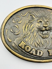 Brass Road King Lion Head 76 Drivers Club Member Belt Buckle