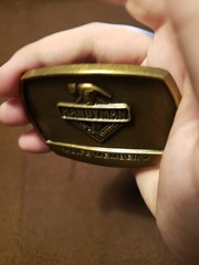 Handyman Club of America Life Member Brass Hammer Belt Buckle 1996