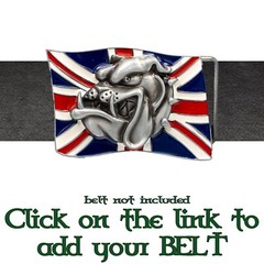 British Bulldog Union Jack Belt Buckle UK Biker England Great Britain