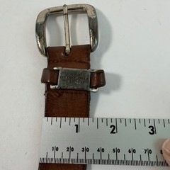 Distressed Genuine Leather Brown Belt Size 40 Silver Tone Buckle