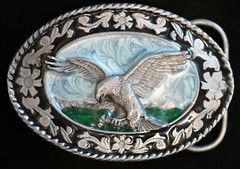 Siskiyou Eagle Enamel & Metal Belt Buckle SW-2