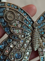 1990s vintage BUTTERFLY belt buckle RHINESTONE western STUDDED lisa frank y2k