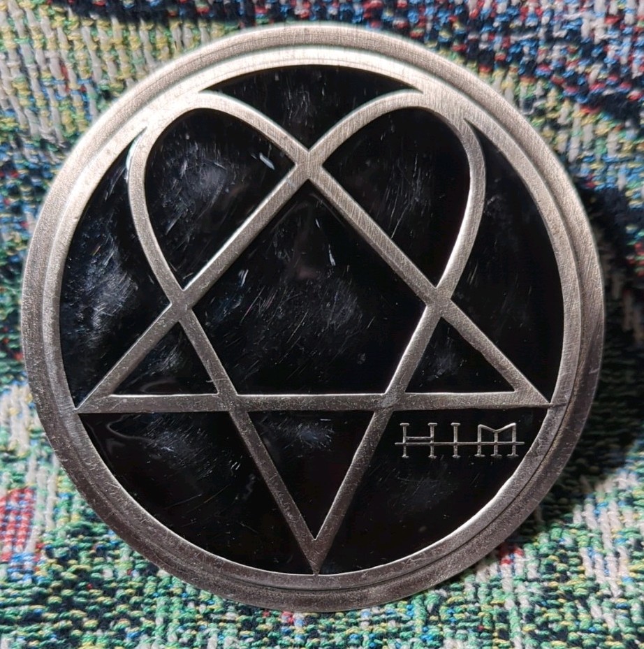 *RARE* HIM Heartagram Logo Belt Buckle 2005 Bravado 3.5in