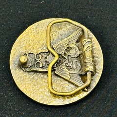 Belt Buckle Round Antique Finish Brass for 1 3/4 Inch Belt Canadian Wings Emblem