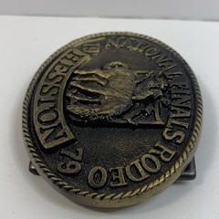 National Finals Rodeo Hesston 1979 NFR Belt Buckle -Brass (5th Edition) Bronco