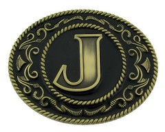 Initial J Letter J Belt Buckles Alphabet J Monogram J Men Cowboy Western RODEO