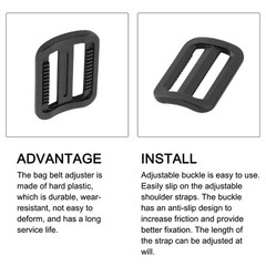 Bag Belt Glide Buckle (2.5cm/1&Prime;) 18Pcs, Plastic Adjustable Buckle Fasteners