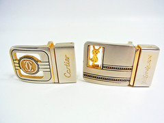 Vintage Cartier 2C & Yves Saint Laurent YSL Men&rsquo;s Unisex Clothing Belt Buckle 2p
