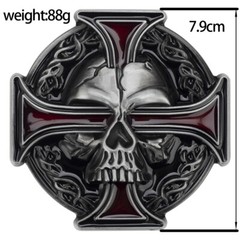 Cross Skull Belt Buckle Western Cowboy Motorcycle Riding Belt Buckle
