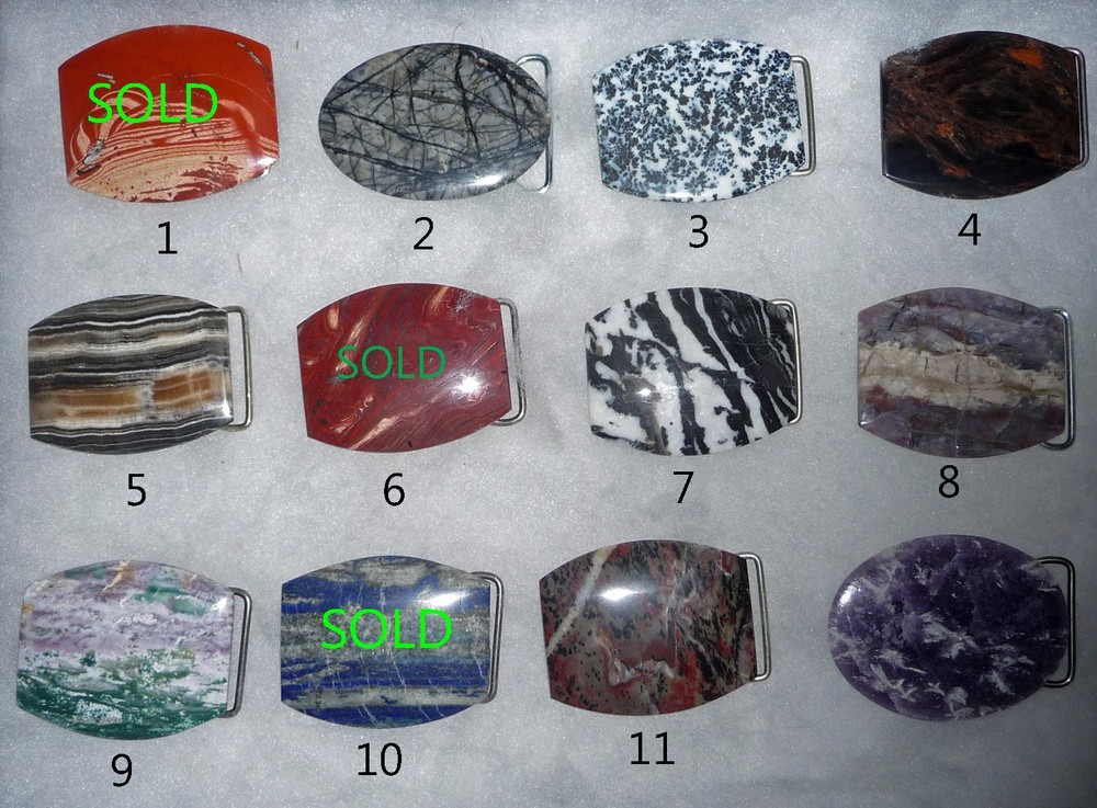 Handcrafted, Jasper, Agate Gemstone Belt Buckle polished natural stone- Pick 1