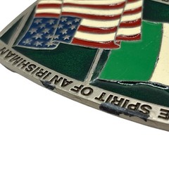 Ireland USA Flag Belt Buckle Metal USA Irish Pride St. Patrick’s Day Enamel READ