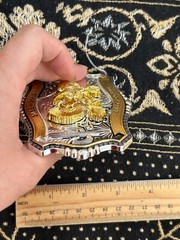 Western Buckle Gold Black Silver Roosters Cowboy 2 »Buckle Hebilla Vaquero Gallo