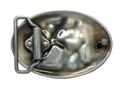 Hockey Players Belt Buckle Pewter & Epoxy 3.5”x 2.25” Fits Belts Up To 1.75” i