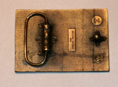 Vintage 1980 HERCULES Powder Company 1912 Brass Belt Buckle 3.25&Prime; by 2.25&Prime;