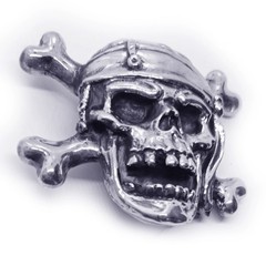 Pirate of 18 Century Skull Sterling Silver Belt Buckle