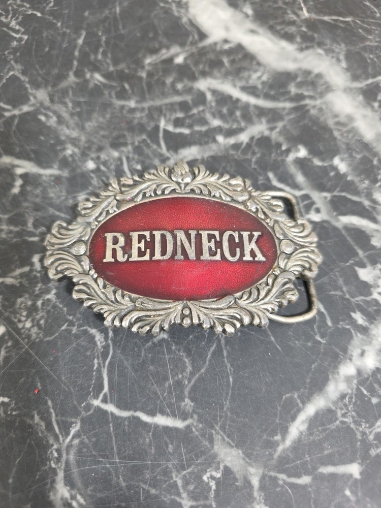 Redneck Belt Buckle Capt. Hawks Sky Patrole & Novelty Co. 1977 Made In USA