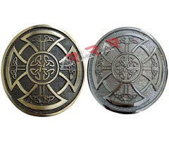 Round Celtic Knot Kilt Belt Buckle Highland Belt Buckle Celtic Antique Chrome
