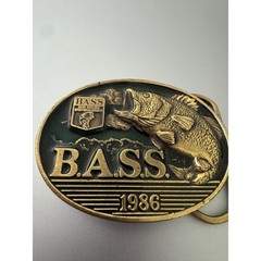 Vintage 1986 B.A.S.S. Member Belt Buckle Great American Buckle Co Fishing Brass
