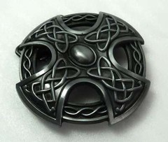Belt Buckle Celtic Knots / Cross Pewter Finish 1.5&Prime; Belt Size / Plate Type