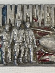 Vietnam Veteran Belt Buckle Enamel 1983 Bergamot Made In USA Preowned