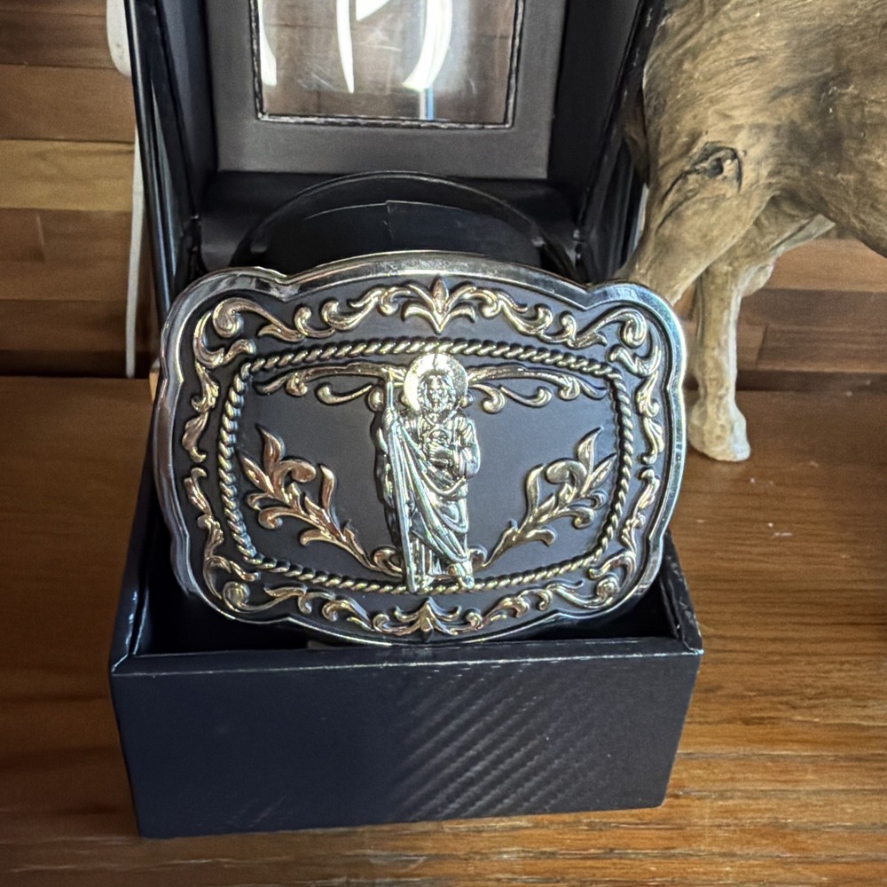 Western Style Saint Jude Buckle Hebilla Vaquero San Judas