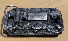1983 AMERICA&rsquo;S FIREFIGHTERS BELT BUCKLE -EVER READY EVER WILLING Colorful Enamel