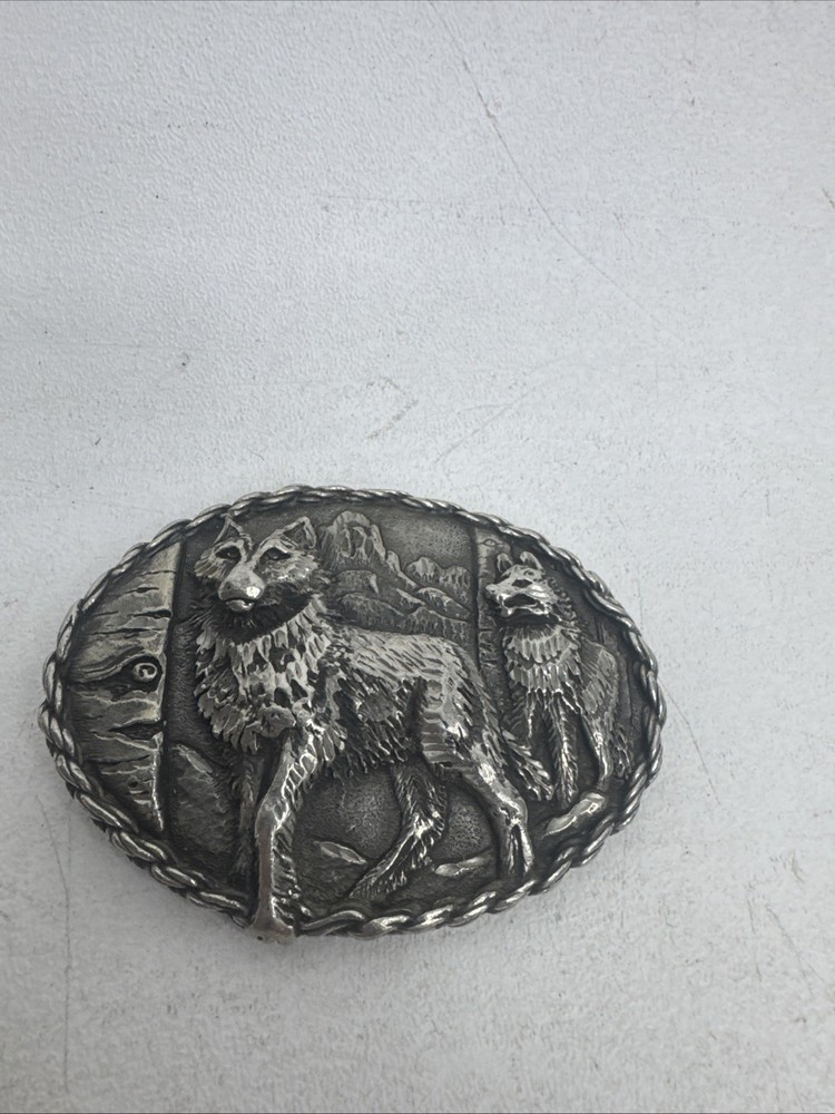 Alpha Wolf Silver Belt Buckle Made In The USA 1995