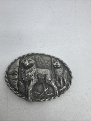Alpha Wolf Silver Belt Buckle Made In The USA 1995