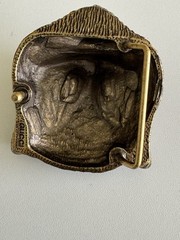 Gucci Animal Head Metal Belt Buckle Gold/Bronze Tone Western Fits 1.5 in